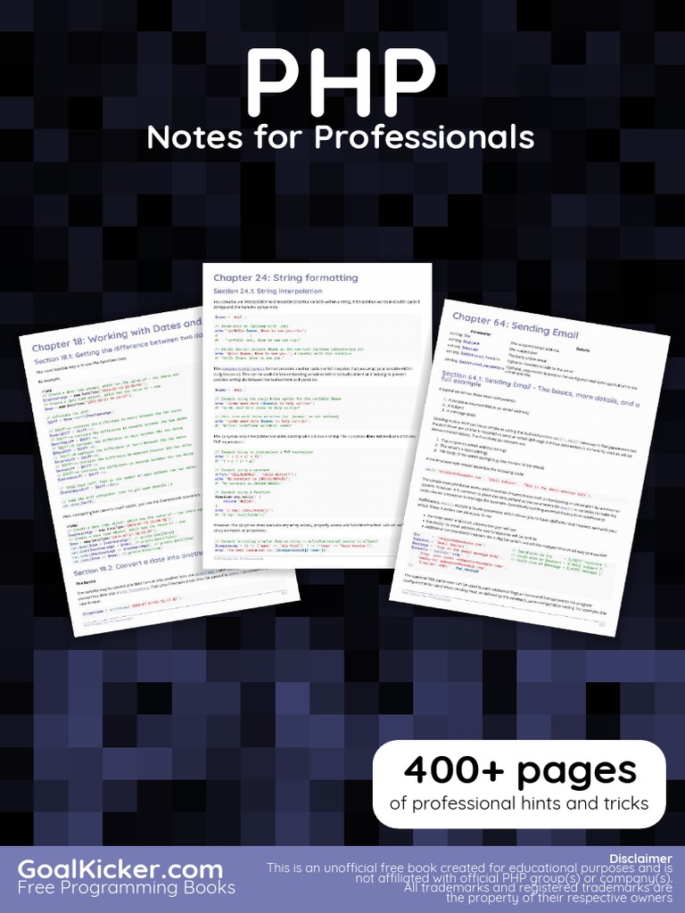 Php Notes For Professionals Php Array Data Type
