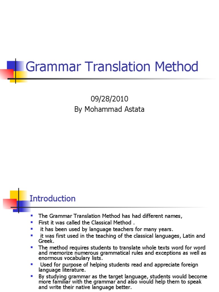 Grammar Translation Method
