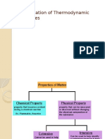 Classification of Thermodynamic Properties