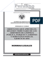 Ordenanza Que Aprueba El Regimen Tributario de Los Arbitrios Ordenanza n 310msjm y Acuerdo 405 1327525 1