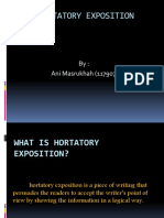 Hortatory Exposition: By: Ani Masrukhah (117907)