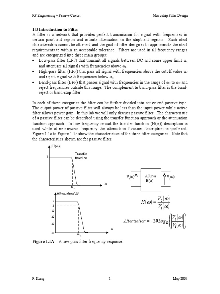 Microstrip Bandpass Filter Design | PDF | Electronic Filter ...