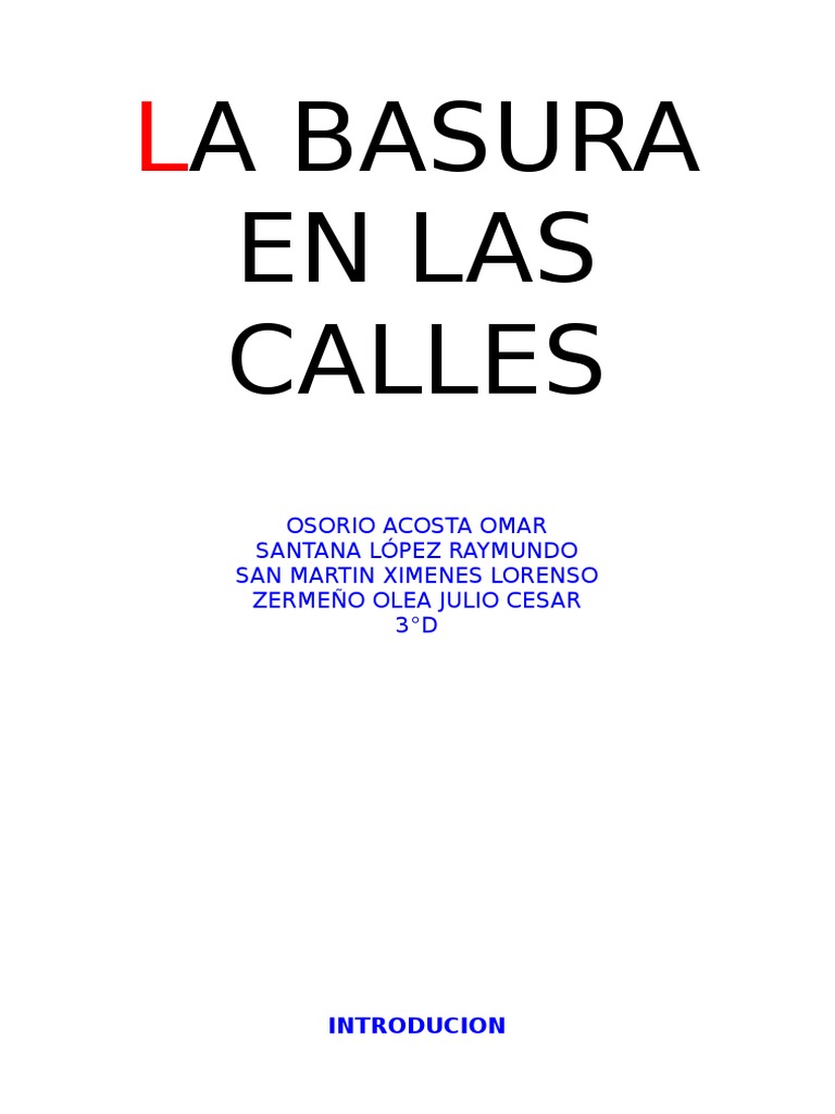 Soluciones a la Basura en las Calles | PDF | Residuos | Entorno natural