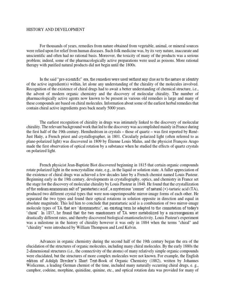 Applications of Chirality Discussion PDF Chirality (Chemistry