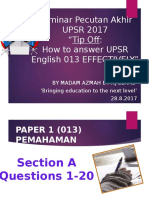 English UPSR 013 Section A 2017