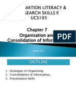 CHAP 7 Organisation and Consolidation of Information