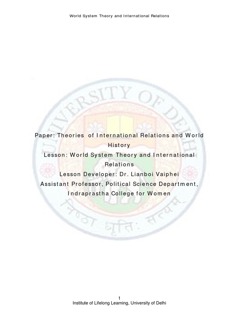 World System Theory Overview | PDF | World Systems Theory | Capitalism