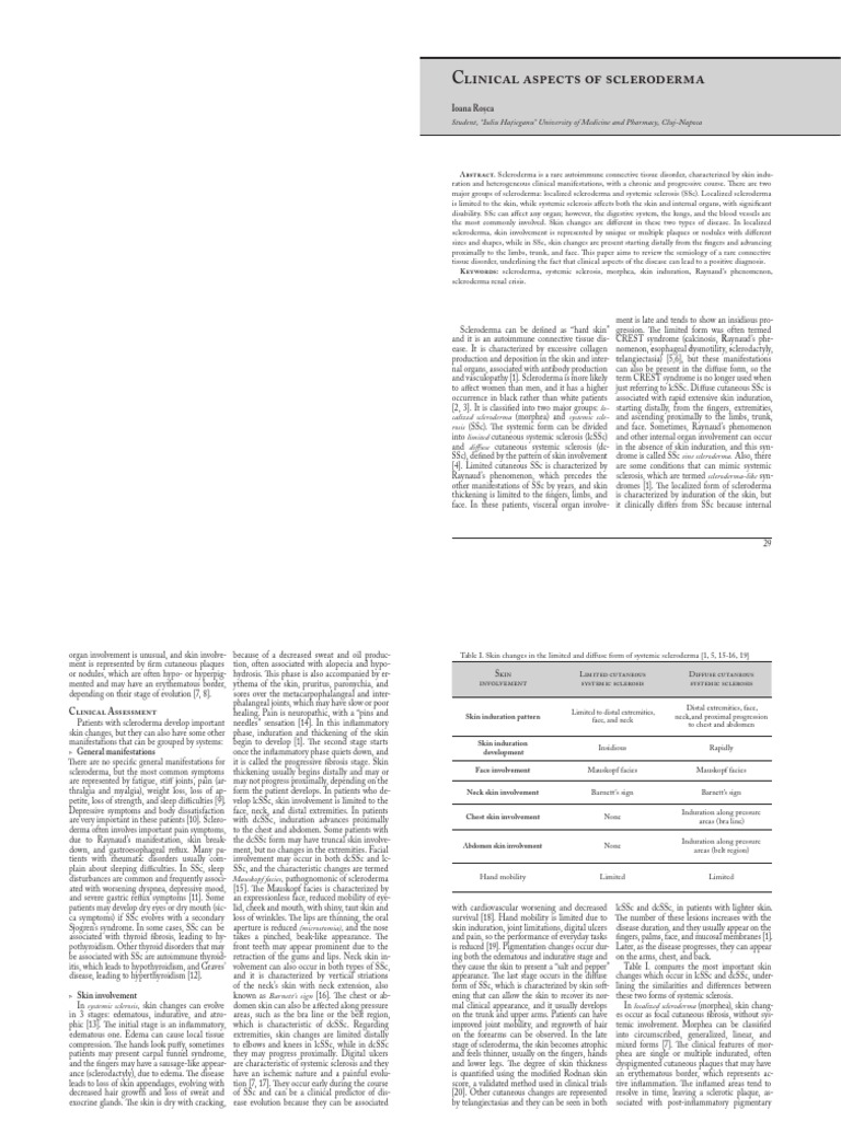 Ioana Rosca - Scleroderma | PDF | Ischemia | Medical Specialties