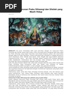 Ciri Keturunan Siliwangi