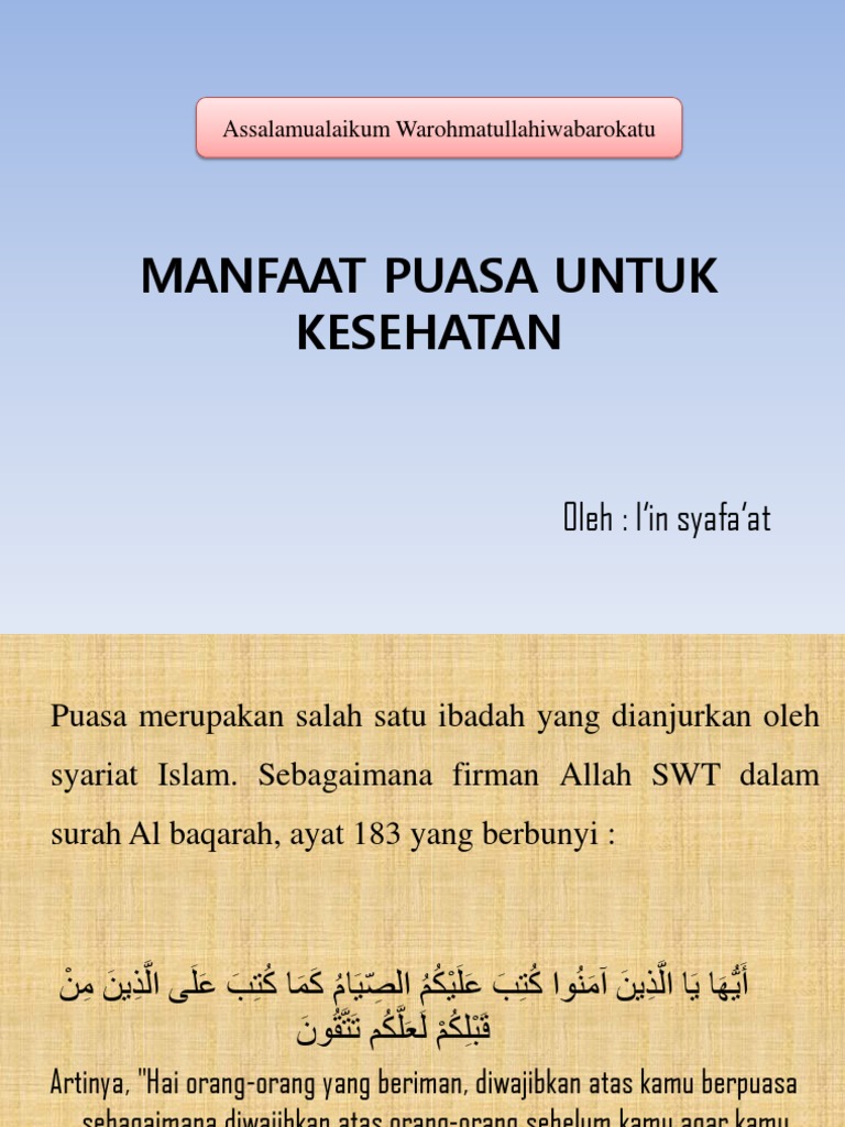Manfaat Puasa Untuk Kesehatan Pptx