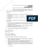 I Examen de Econometría I - 2018 - Grupo Mañana