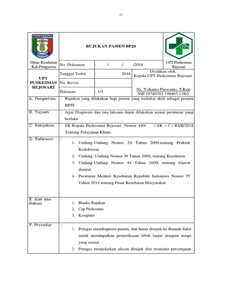 SOP Rujukan Pasien BPJS