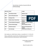 Lista de Colegas Que Vão Participar Amanhã No Funeral Do Filho Do Colega