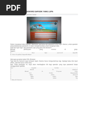 Cara Melihat Password Dapodik Yang Lupa