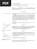 11.1 Linear Systems: System Is A System of Linear Equations, I.E. A Collection of Linear Equations Involving The