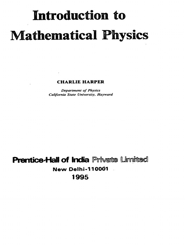 Introduction To Mathematical Physics PDF | PDF