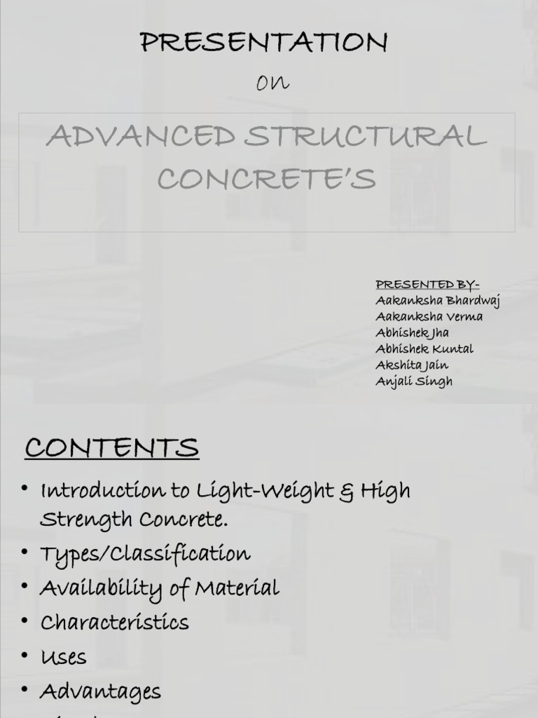 Advanced Lightweight & High Strength Concrete | PDF | Construction ...