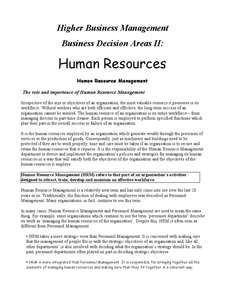 Human Resource Management Overview | PDF | Human Resource Management ...