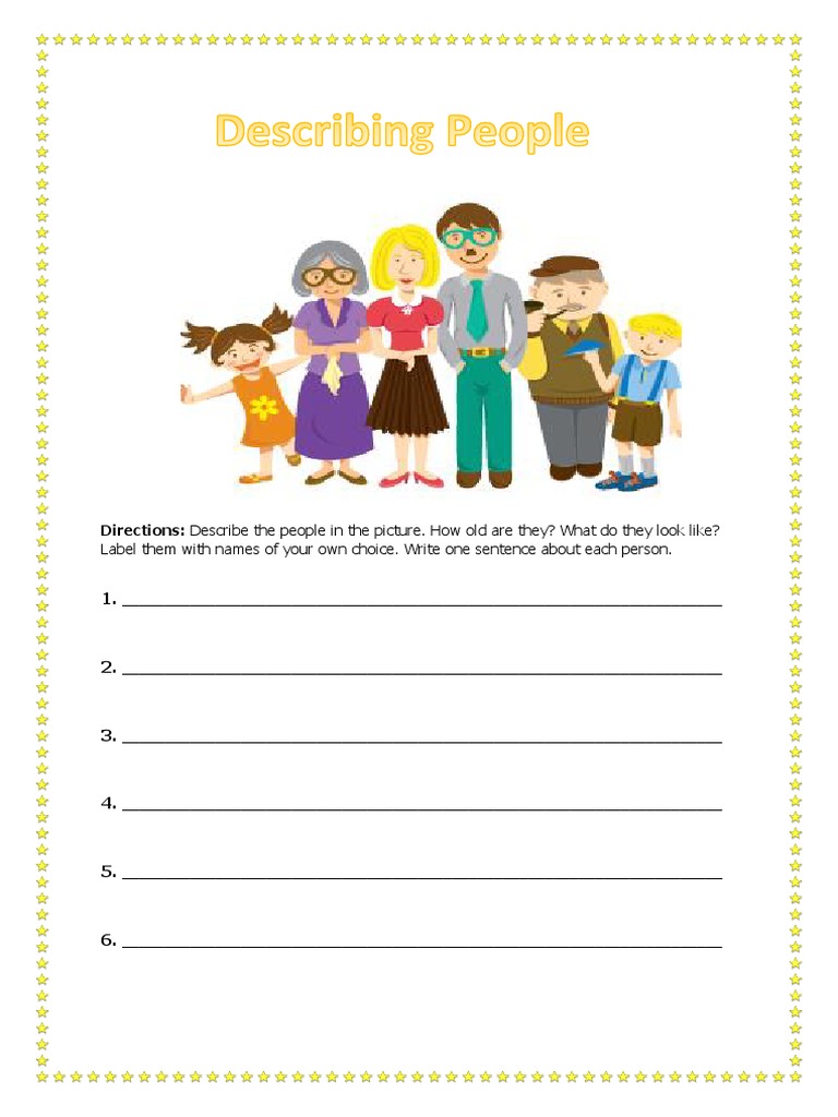 Describing People Worksheet | PDF