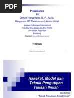 Download Hakekat Model dan Teknik Pengutipan Tulisan Ilmiah by Oman Heryaman SN3843256 doc pdf