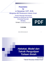 Hakekat, Model dan Teknik Pengutipan Tulisan Ilmiah