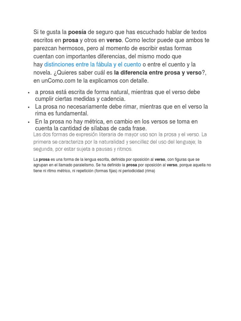 La Prosa y El Verso | PDF