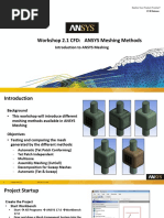 Mesh-Intro 17.0 WS2.1 CFD ANSYS Meshing Methods