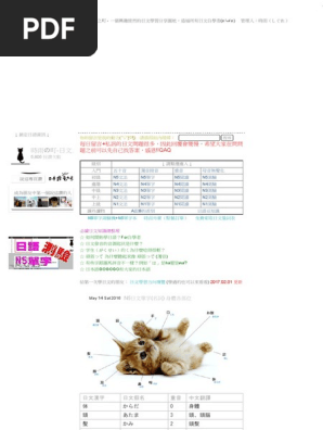 N5日文單字 名詞 身體各部位 Pdf