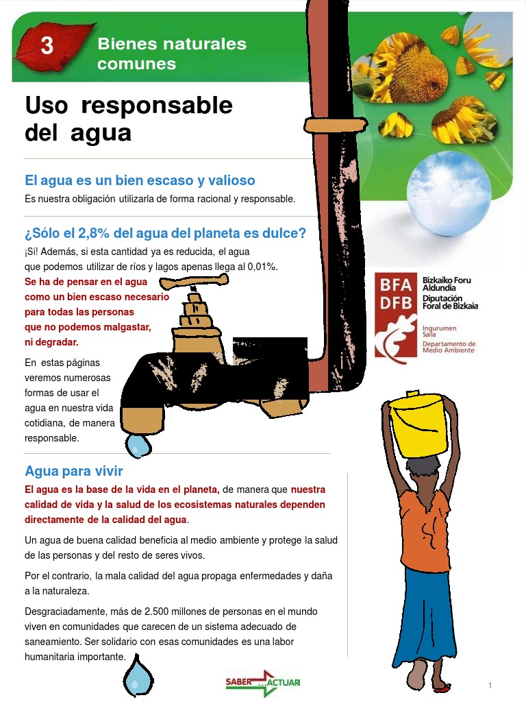 Uso Responsable del Agua para Niños | PDF | Contaminación | Agua