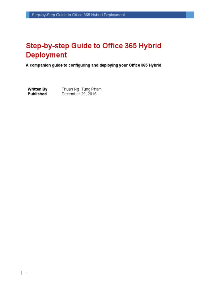 Office 365 Hybrid Deployment Guide | PDF | Active Directory | Office 365