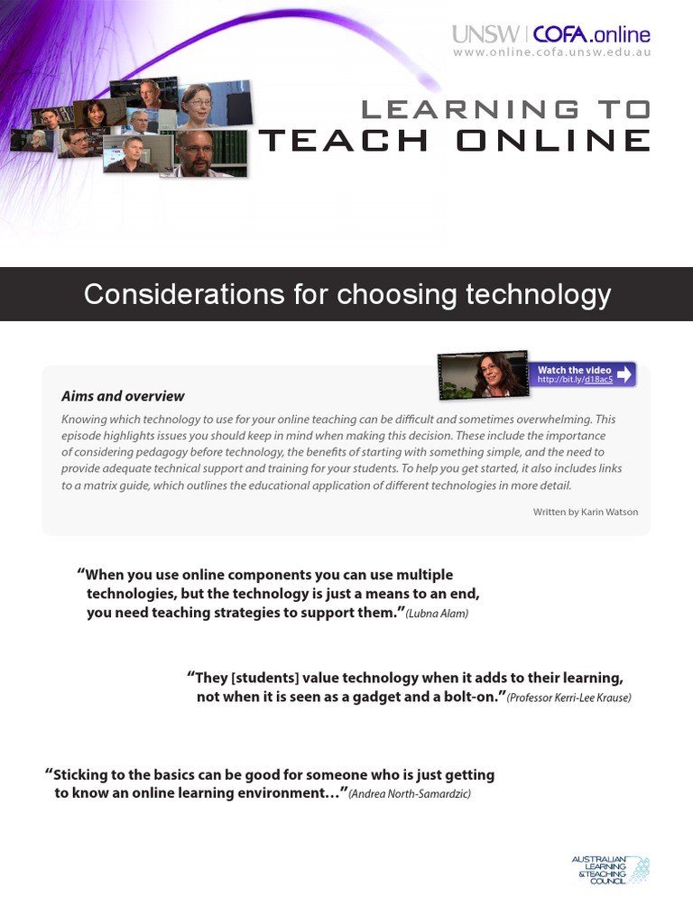 Choosing Technology | PDF | Massive Open Online Course | Educational ...
