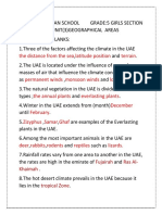 UAE Climate Factors Grade 5 Notes