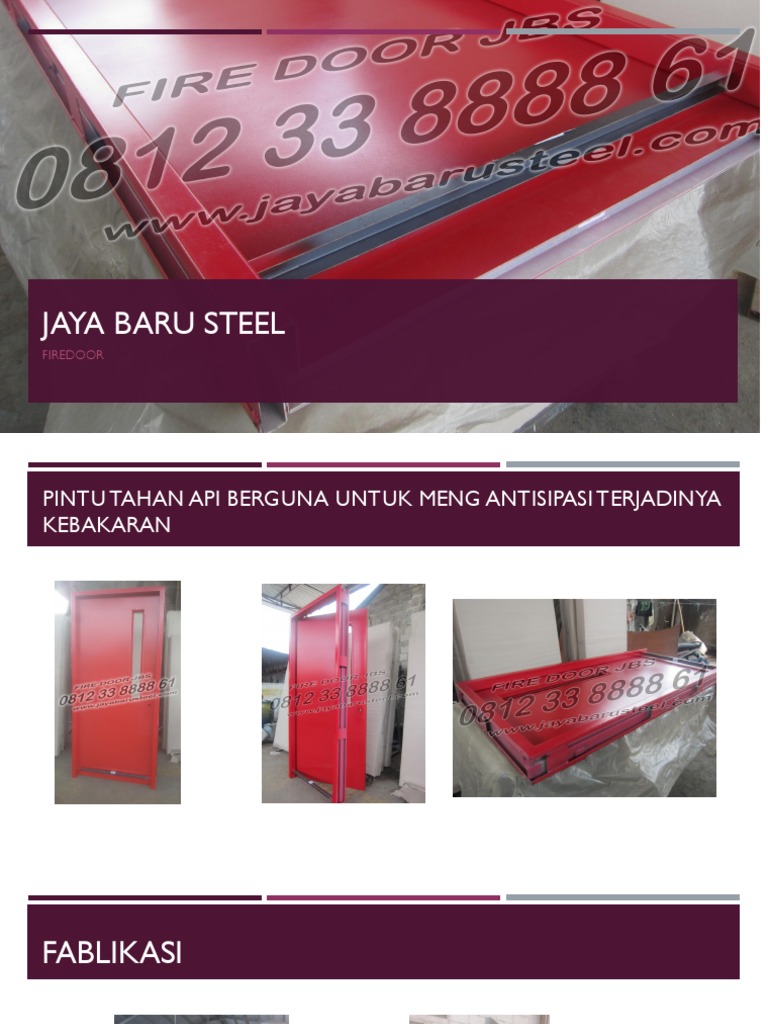 (JBS) Bostinco Indonesia, Bostinco Surabaya, Standar Pintu Tahan API | PDF