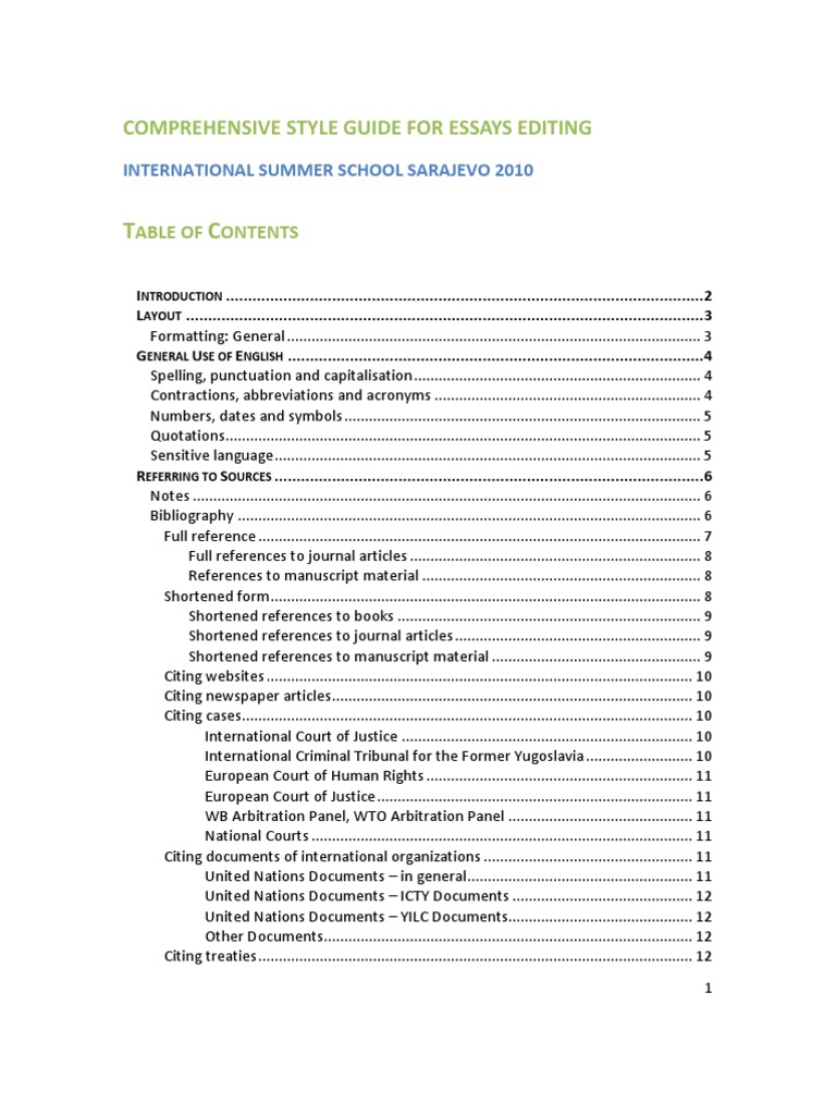 Cambridge University Style Guide Summary | PDF