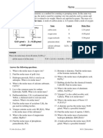 Molar Mass: Name - Chem Worksheet 11-2