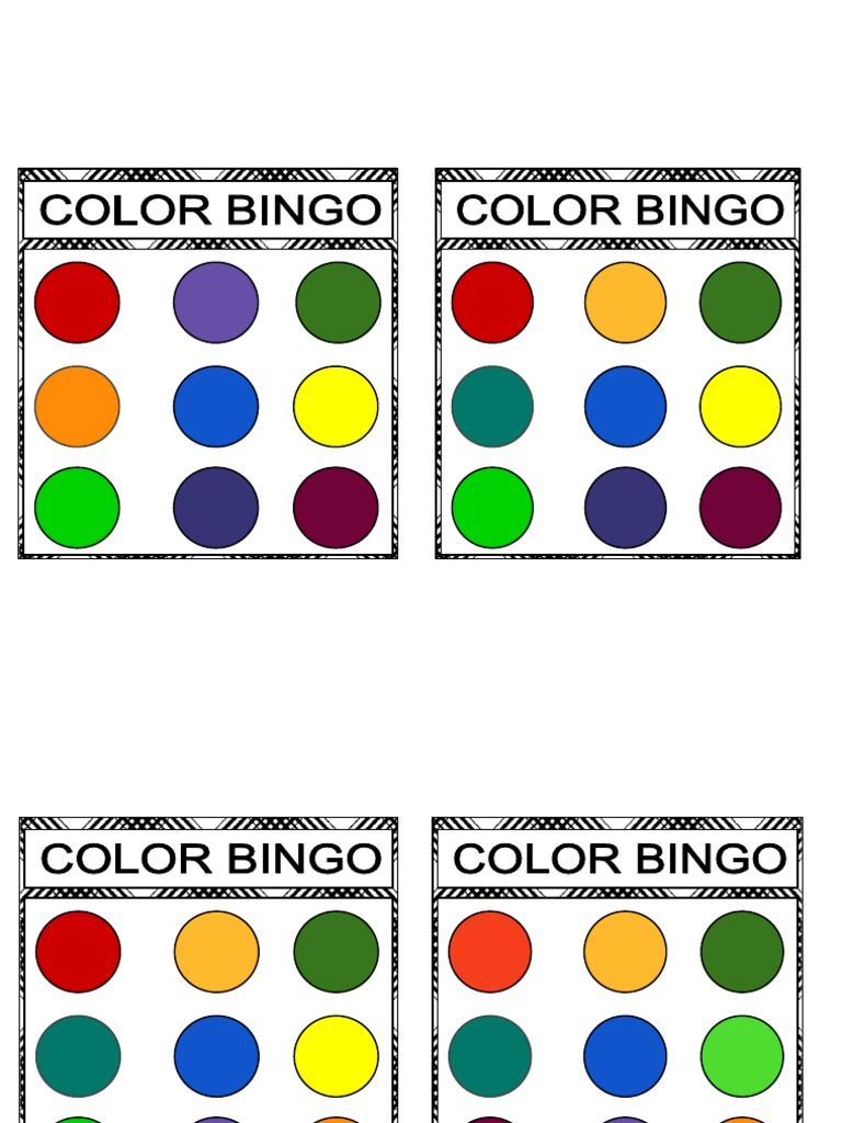 Free Color Bingo Printable