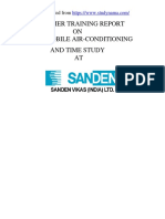 Sanden Ltd - Automobile Air-Conditioning - Mechanical Engg. (ME) Summer Training Project Report