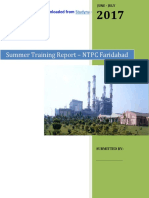 NTPC Faridabad - Electrical Engg. (EE) 6 Week Summer Industrial Training Project Report