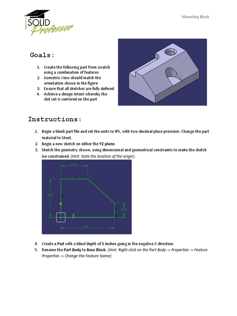 Step-by-Step Mounting Block Design Guide | PDF | Plane (Geometry ...