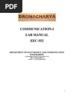 Communication-I Lab Manual EEC-552: Department of Electronics and Communication Engineering