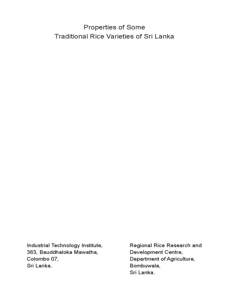 Traditional Rice VarietiesbookEnglishContents | PDF | Rice | Agriculture