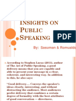 Insights On Public Speaking
