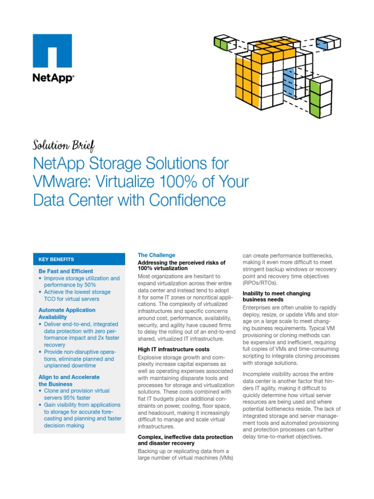 NetApp Storage Solutions For VMware | PDF | Backup | Virtualization