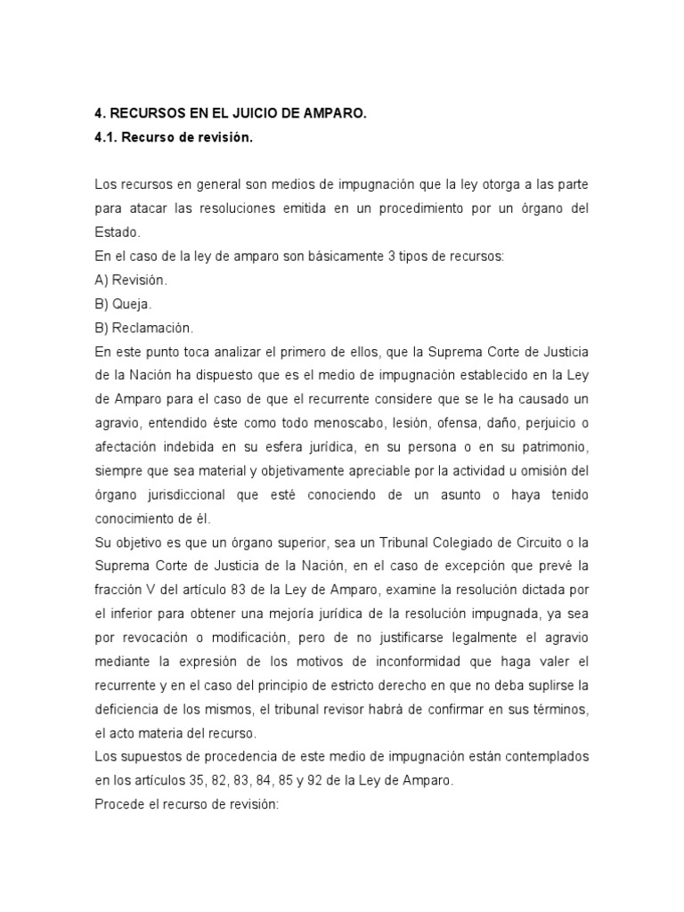 Recurso de Revisión en Juicio de Amparo | PDF