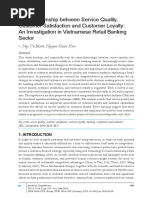 The Relationship Between Service Quality, Customer Satisfaction and Customer Loyalty: An Investigation in Vietnamese Retail Banking Sector