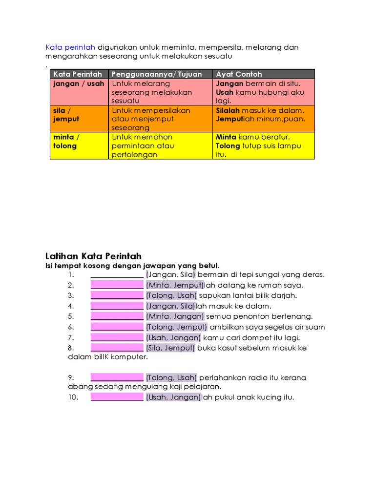 Kata Perintah | PDF