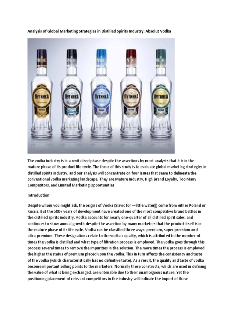 Marketing Vodka PDF Competitive Advantage Vodka