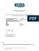 Certificado EPS Camilo