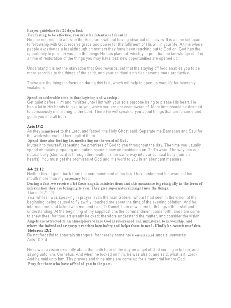 Covenant Christian Centre 21 Day Fasting Guideline | PDF | Lord's ...