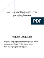 Non-Regular Languages - The Pumping Lemma